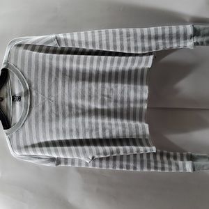 Cotton Long Sleeve Oversized Cropped Pullover Shirt